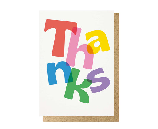 Colourful Thanks Type Thank You Card