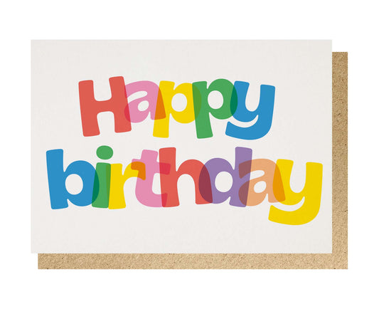 Colourful Happy Birthday Type Birthday Card