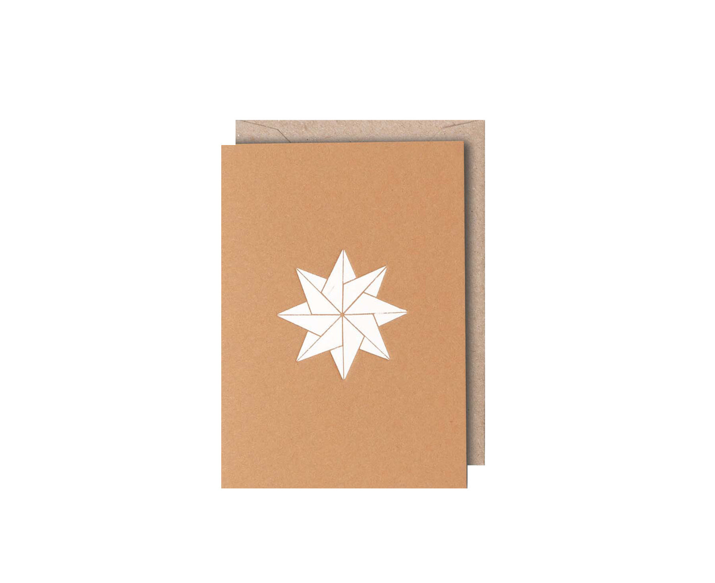 Small Foiled Blocked Window Star Christmas Card