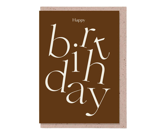 Serif Type Russet Happy Birthday Card
