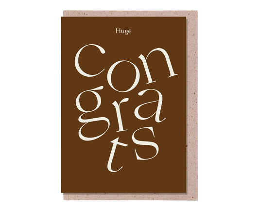 Serif Type Russet Huge Congrats Congratulations Card