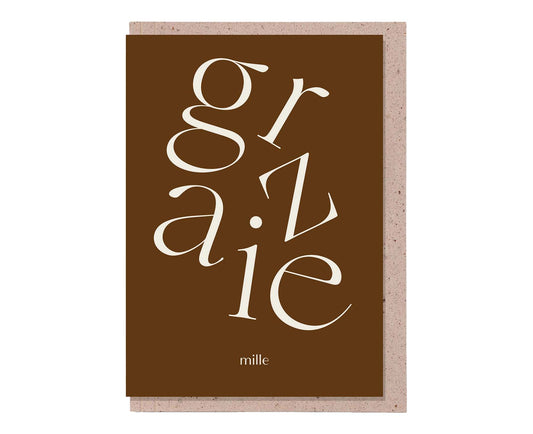 Serif Type Russet Grazie Mille Thank You Card