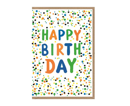 Embossed Dots Neon Birthday Card