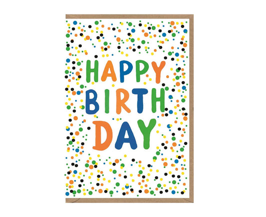 Embossed Dots Neon Birthday Card