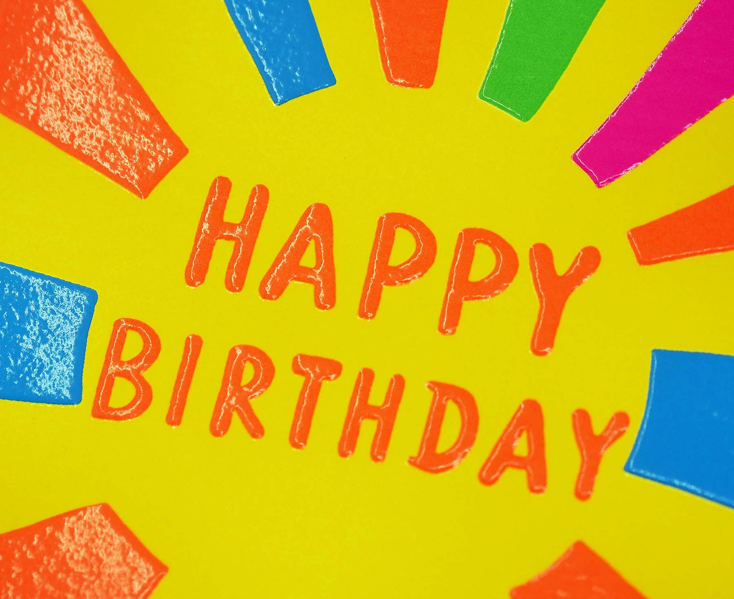 Embossed Colourful Sun Neon Birthday Card