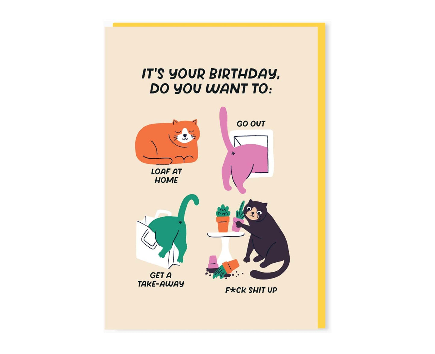 Cat Birthday Options Birthday Card