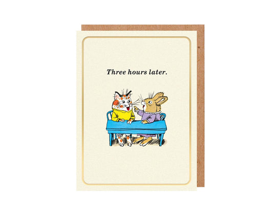 Three Hours Later Richard Scarry Gold Foiled Mini Card