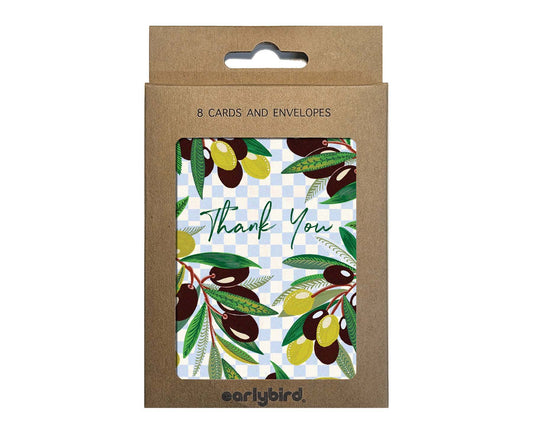 Pack of 8 Olives Mini Thank You Cards