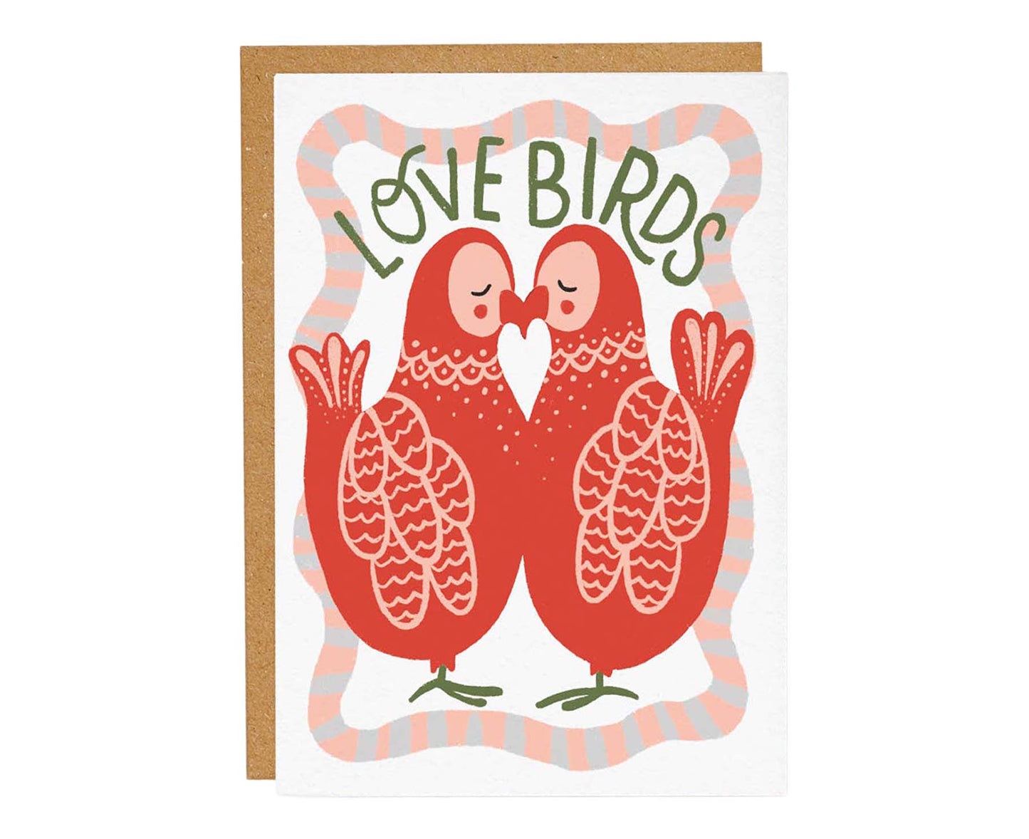 Love Birds Red & Pink Valentine's / Love Card