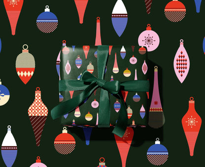 Vintage Baubles Double Sided Christmas Wrapping Paper