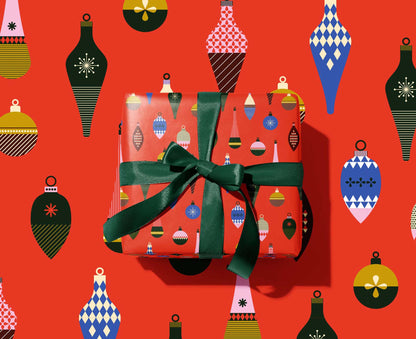 Vintage Baubles Double Sided Christmas Wrapping Paper