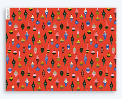 Vintage Baubles Double Sided Christmas Wrapping Paper