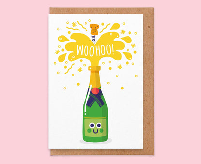 Woohoo Champagne Congratulations Card