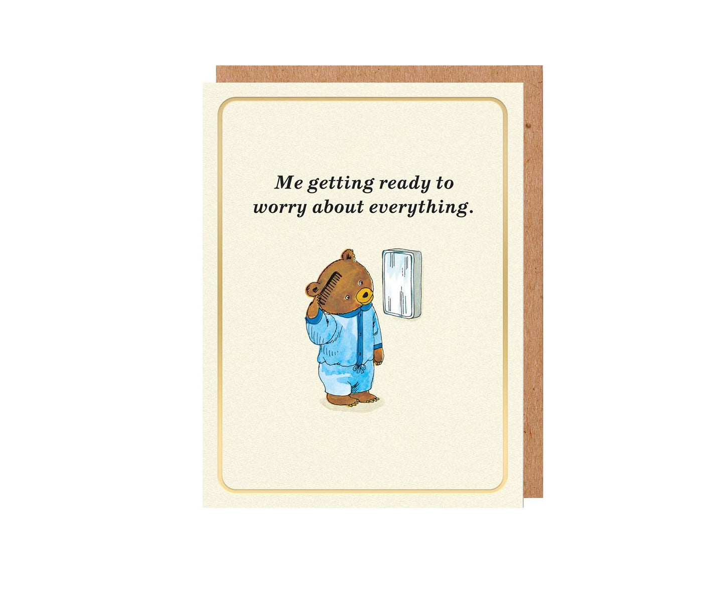Worry About Everything Richard Scarry Gold Foiled Mini Card