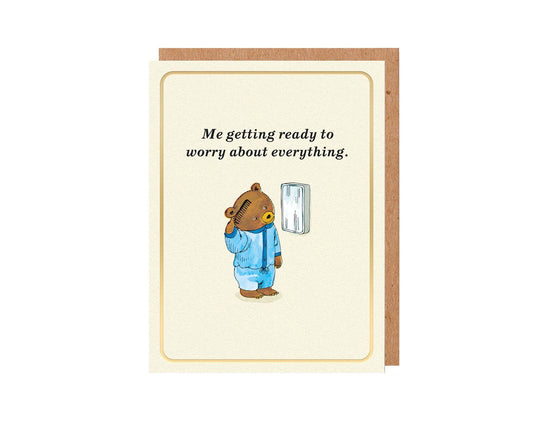 Worry About Everything Richard Scarry Gold Foiled Mini Card