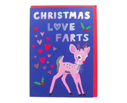 Christmas Love Farts Baby Reindeer Christmas Card