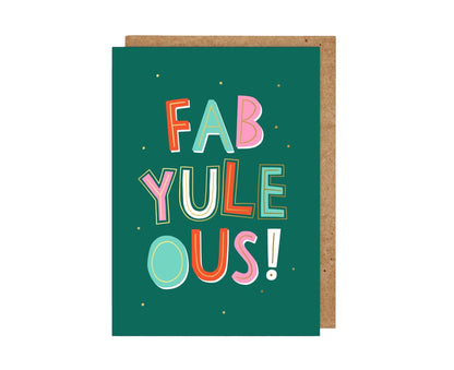 Fab-Yule-Ous Typography Gold Foiled Christmas Card