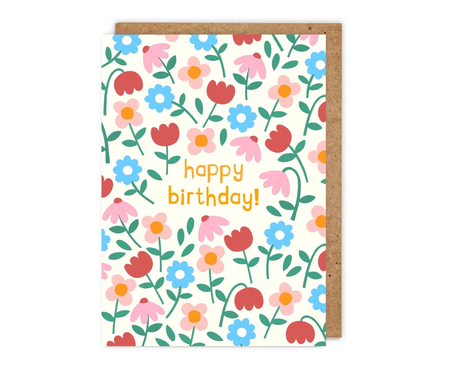 Happy Birthday Floral Spot Gloss Birthday Card