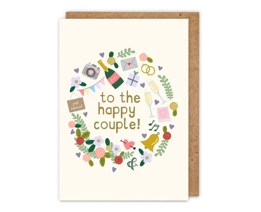 To The Happy Couple Illustrated Wedding Card