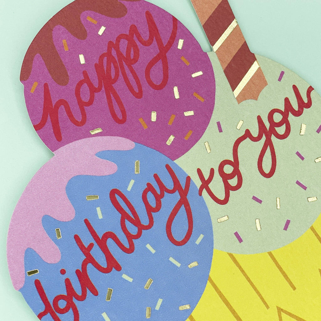 Happy Birthday To You Ice-cream Cutout Birthday Card