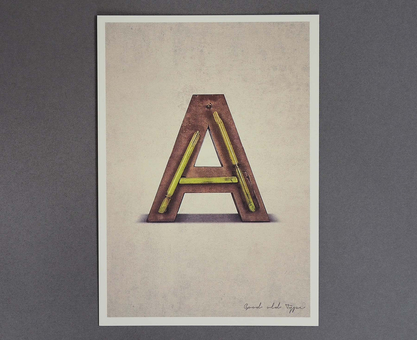 Letter A Salvaged Signage postcard