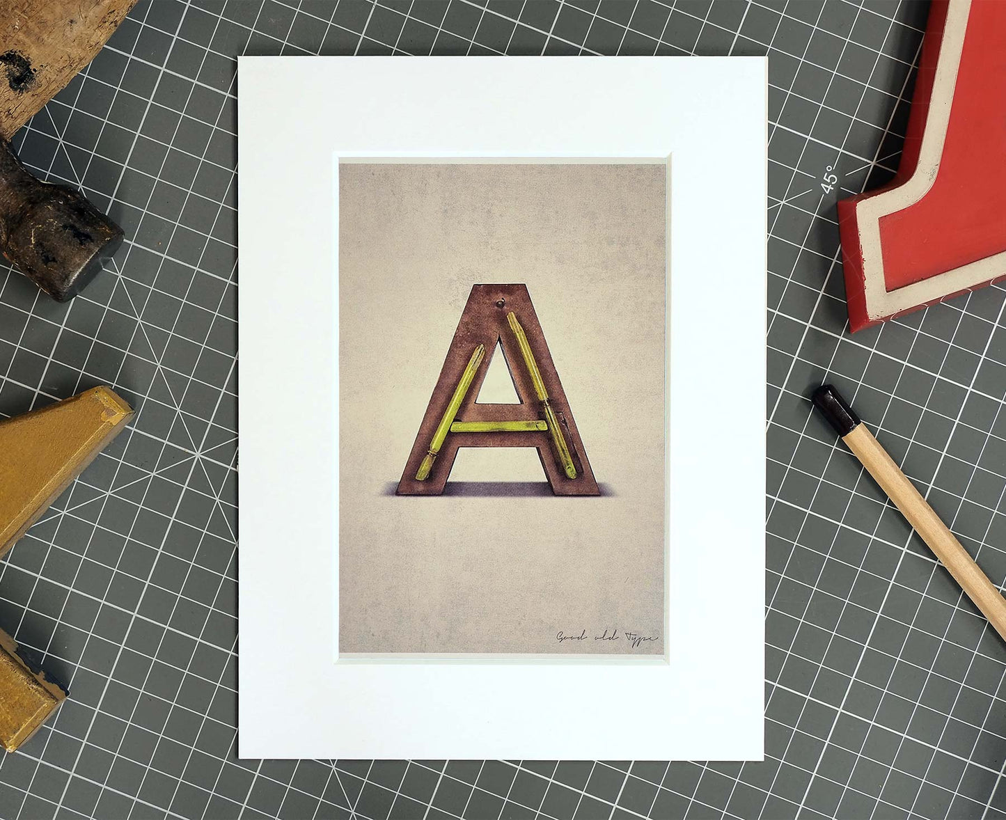 Letter A Salvaged Signage postcard