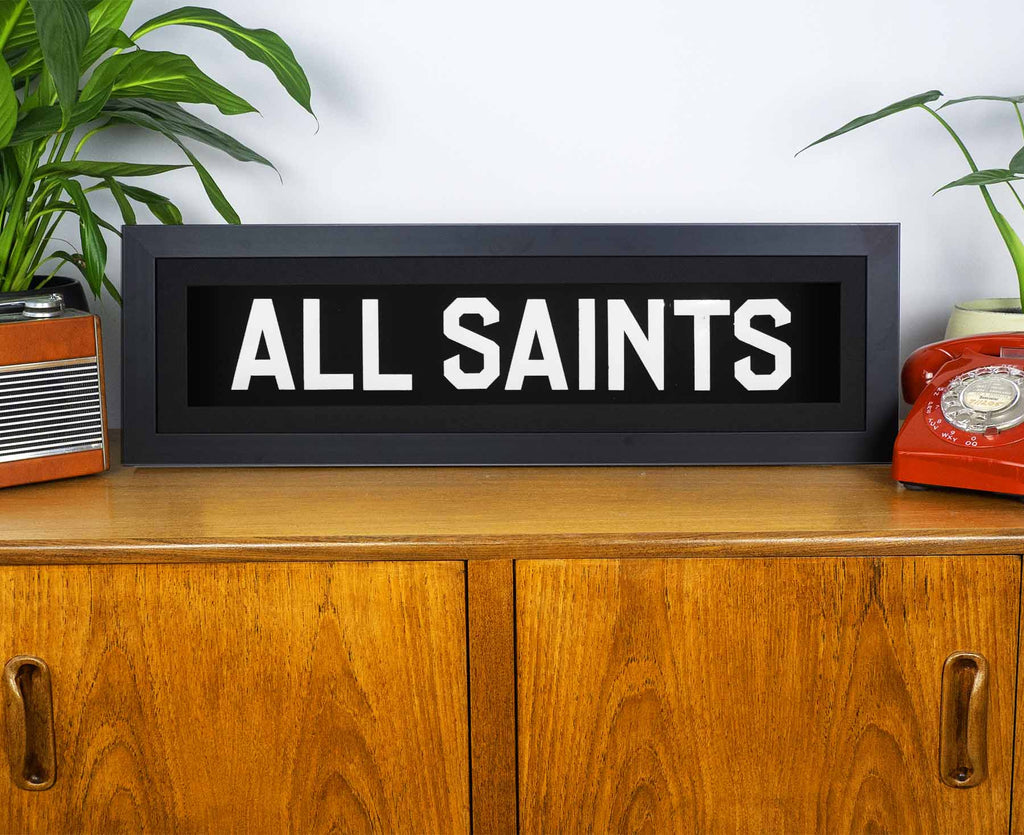 All Saints 1969 Framed Bus Blind