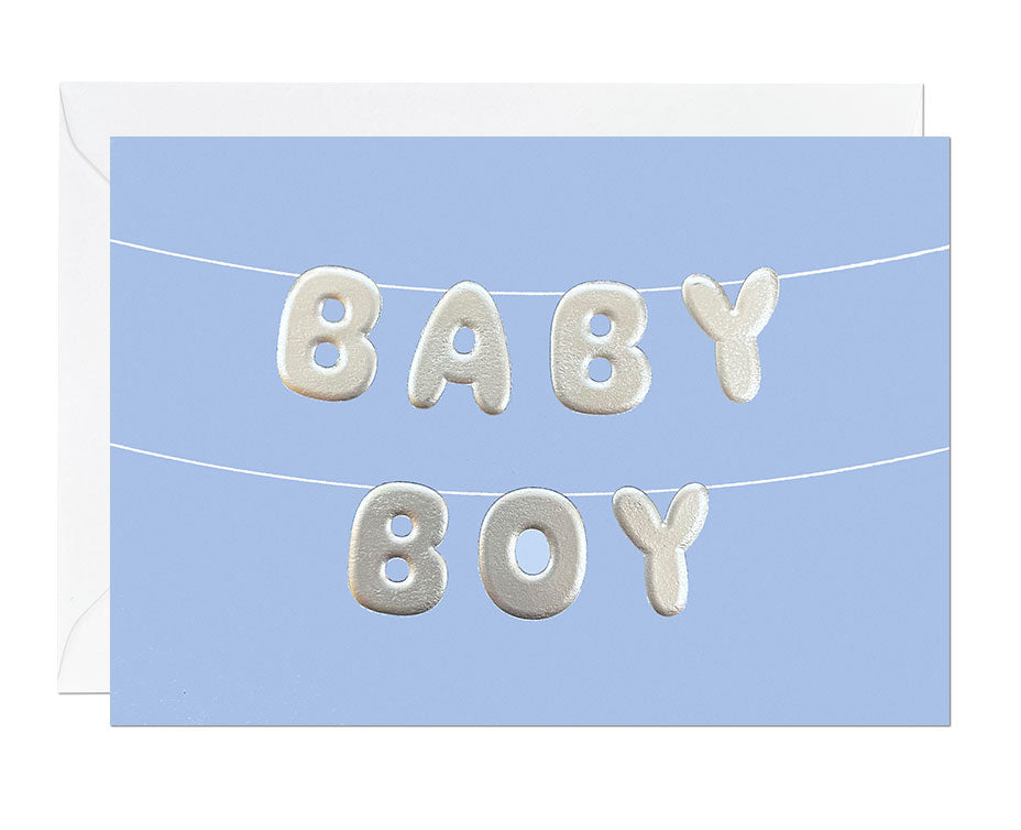 Baby Boy Silver Embossed card