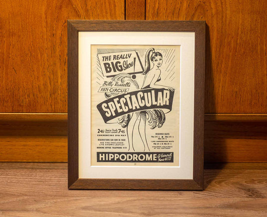 1971 Framed Vintage Circus Ad - Feather Girl