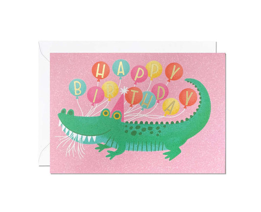 Birthday Alligator Gold Foiled Birthday Card