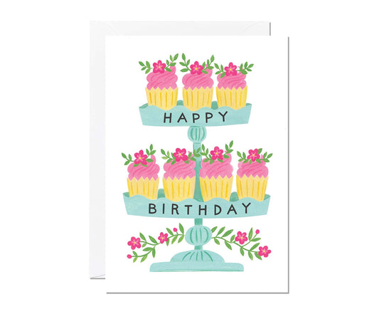Cupcake Stand Birthday Card