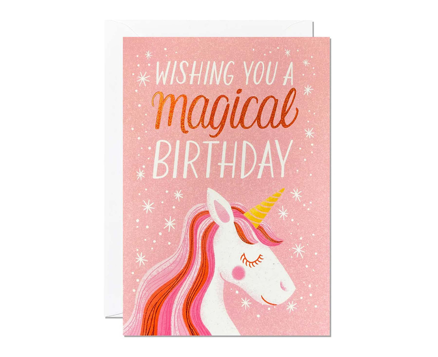 Wishing You A Magical Birthday Copper Foiled Unicorn Birthday Card