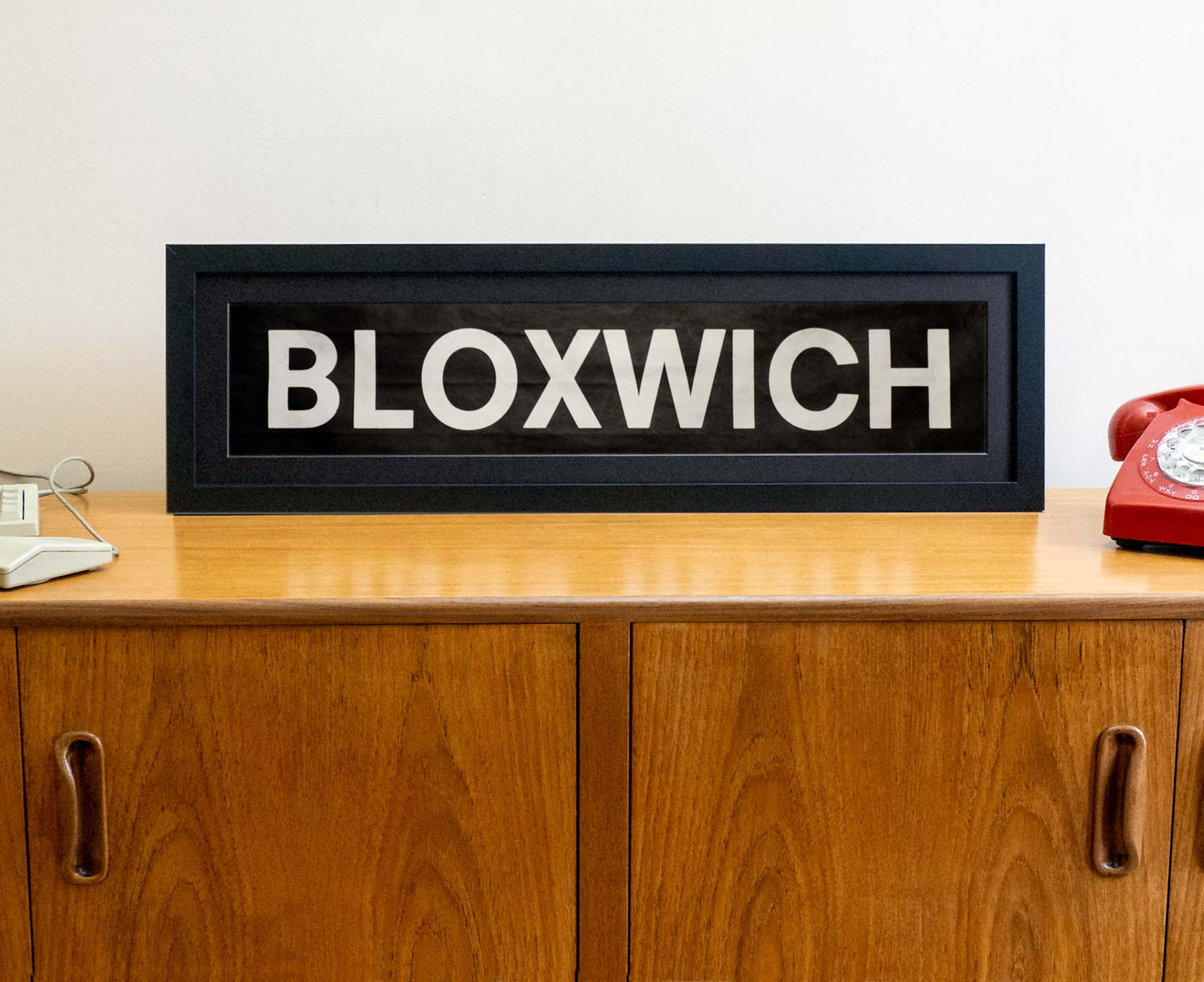 Bloxwich 1980s framed original bus blind