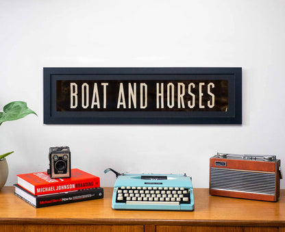 Boat And Horses 1960s Framed Bus Blind Clearance