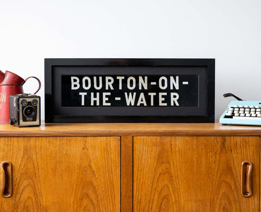 Bourton-On-The-Water 1960s framed bus blind