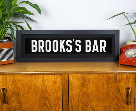 Brooks's Bar 1969 Framed Bus Blind