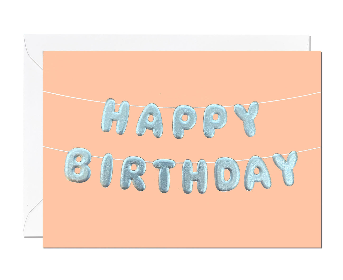 Happy Birthday Silver Embossed card