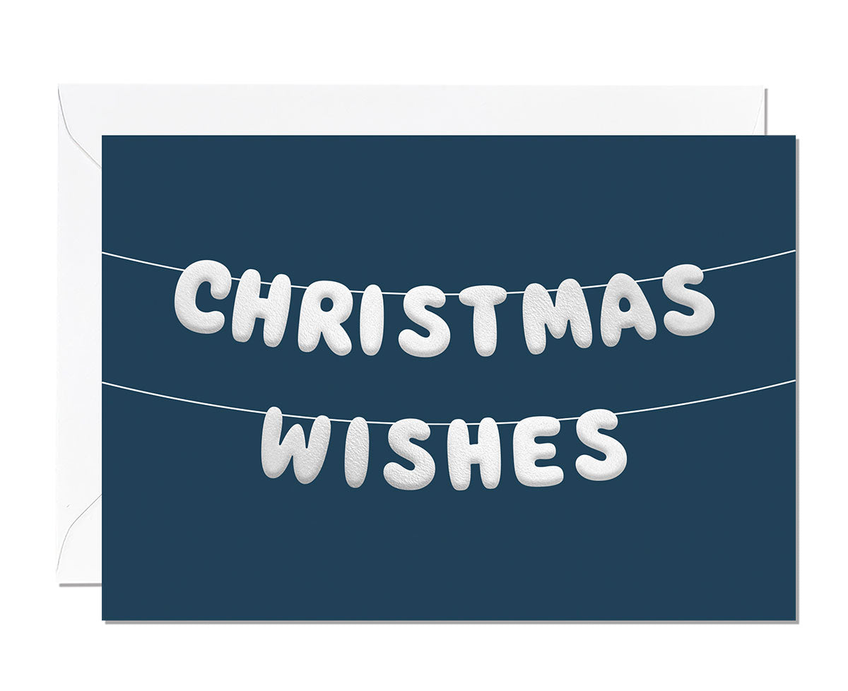 Christmas Wishes Embossed Christmas card