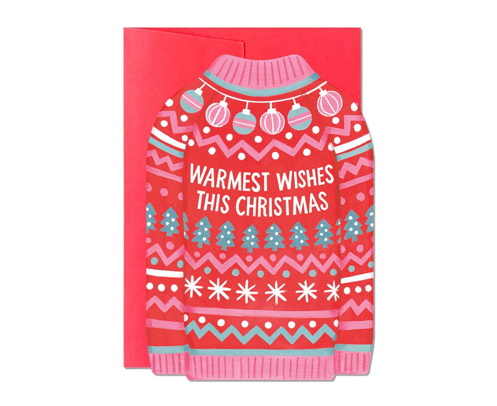 Warmest Wishes Christmas Jumper Christmas card