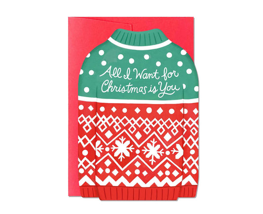 All I Want For Christmas Is You Christmas Jumper Christmas card