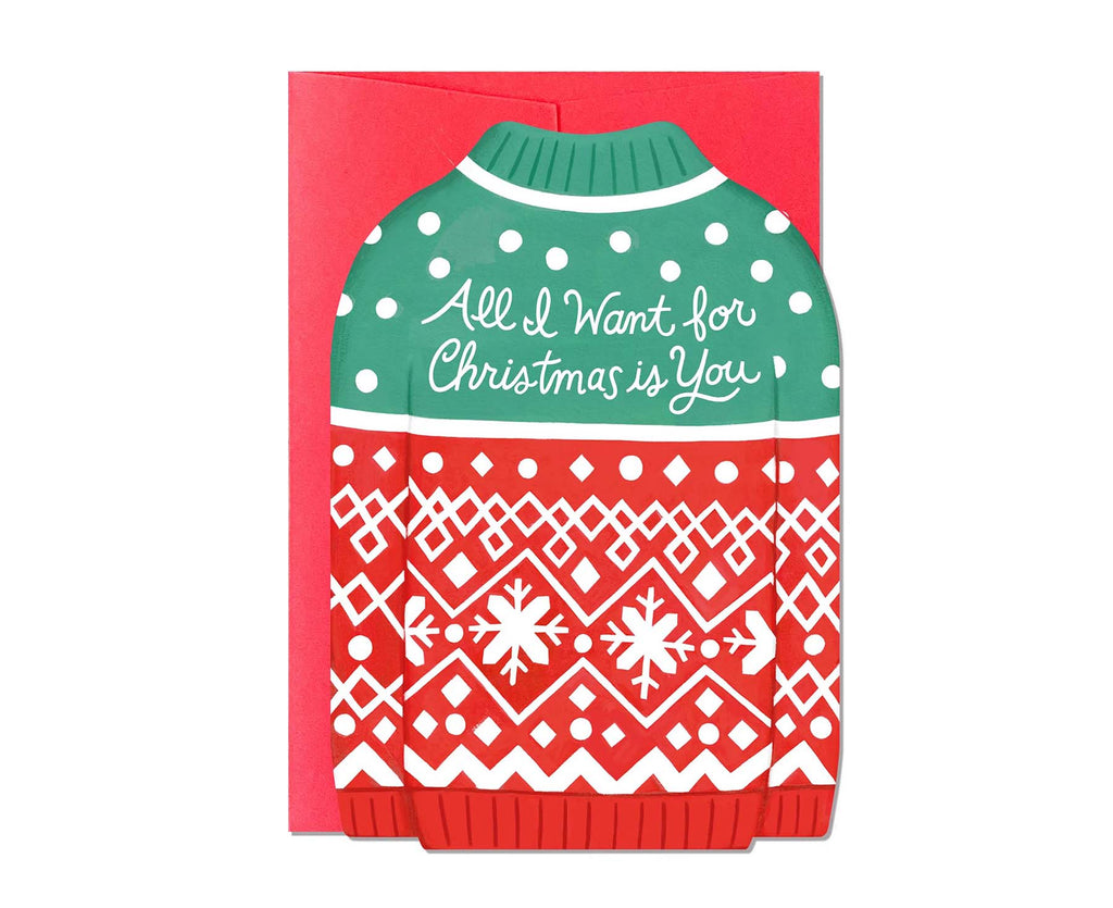 All I Want For Christmas Is You Christmas Jumper Christmas card