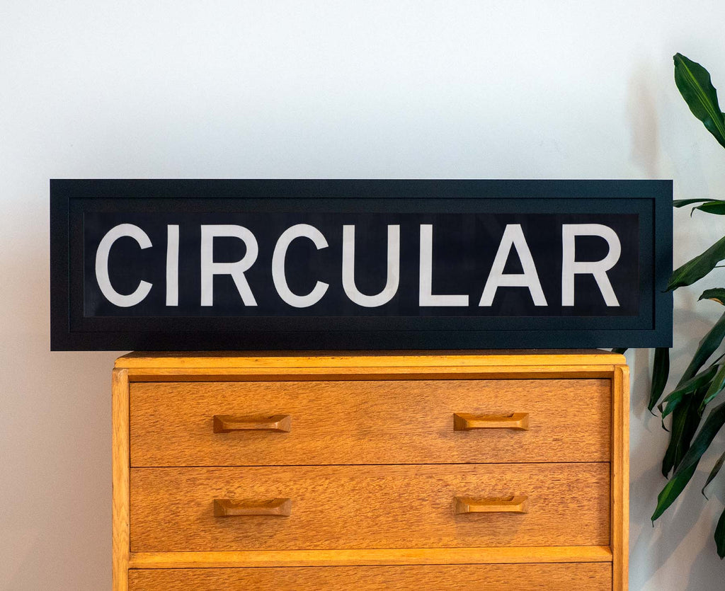 Circular 1960s Framed Bus Blind