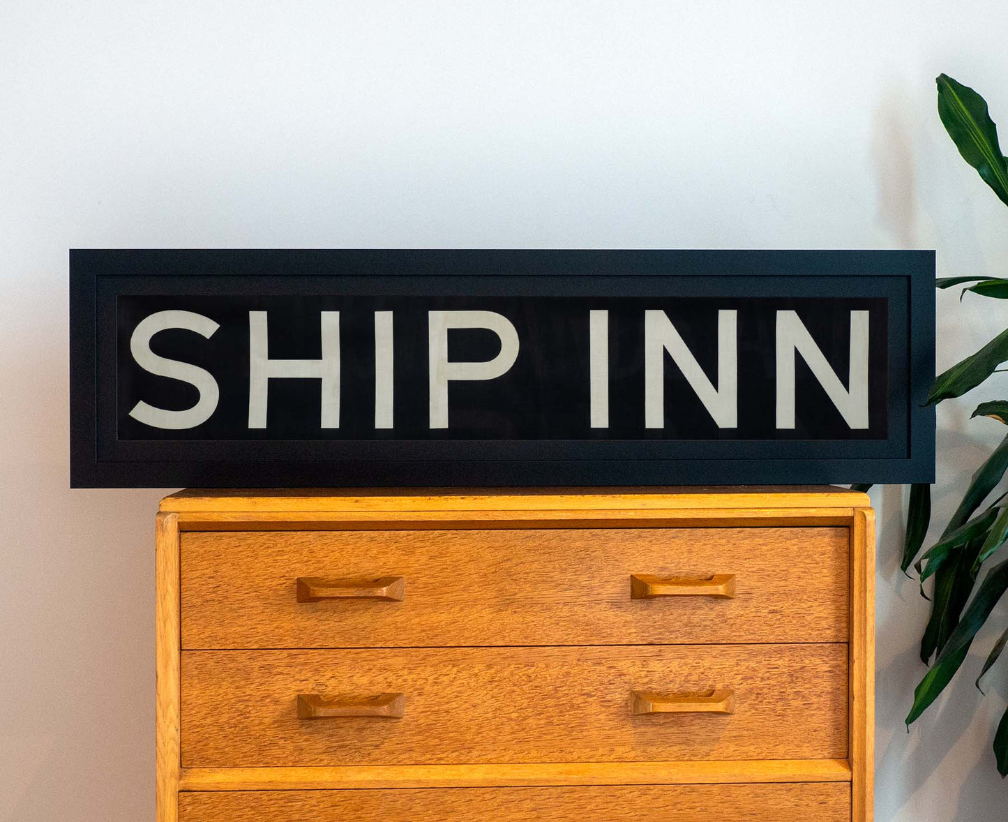 Ship Inn 1960s Framed Bus Blind