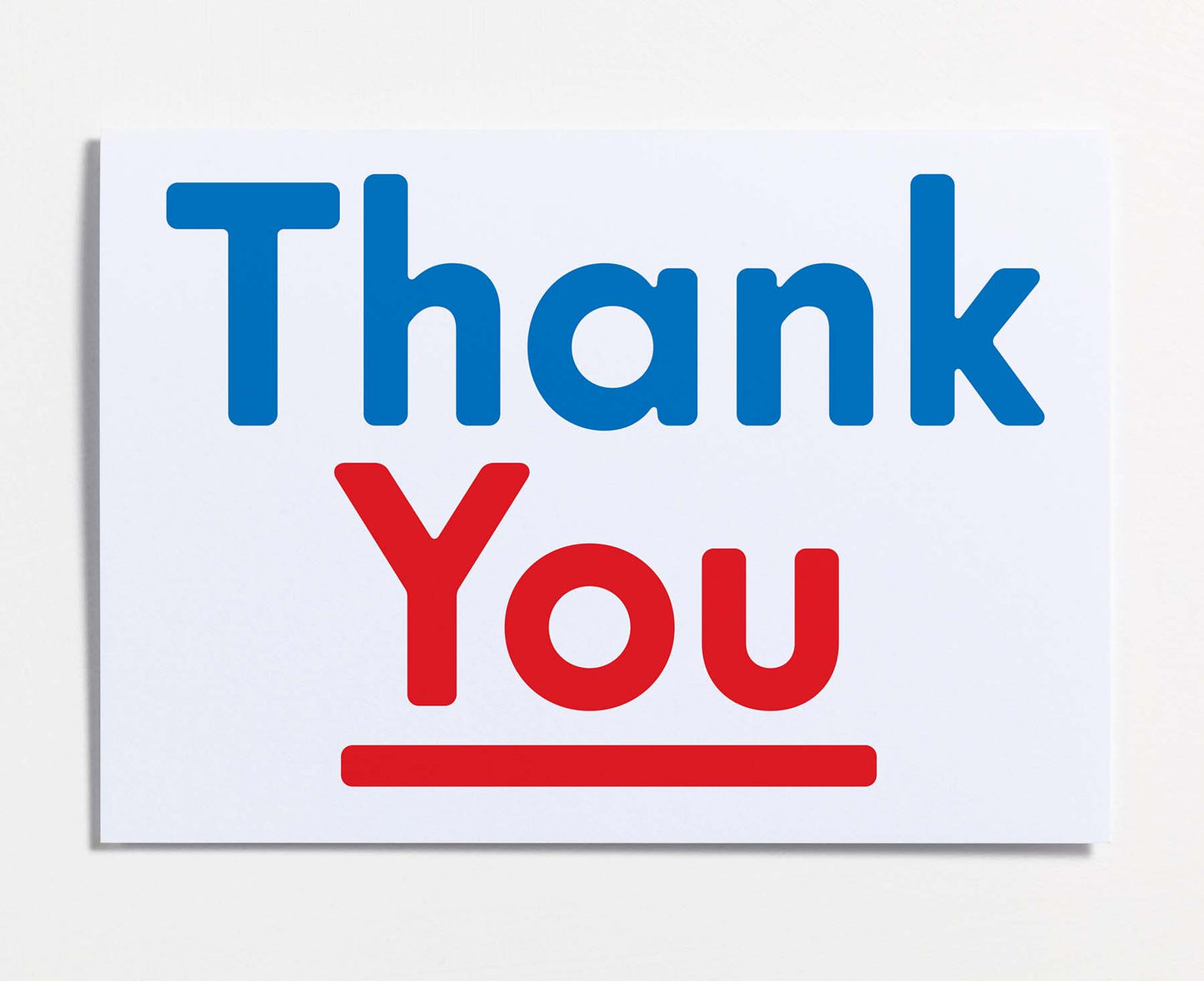 Red & Blue Thank You Card