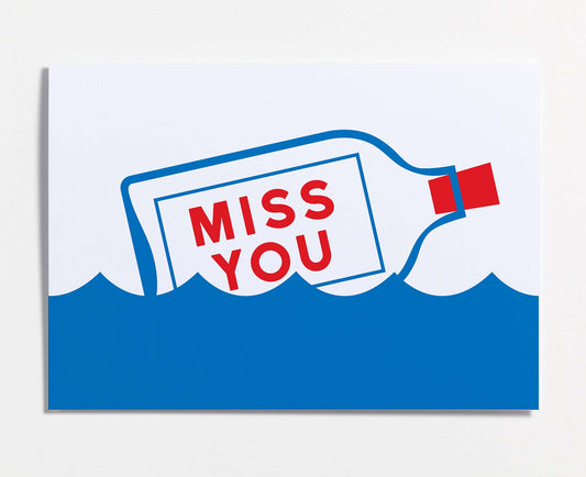 Message In A Bottle Miss You Card