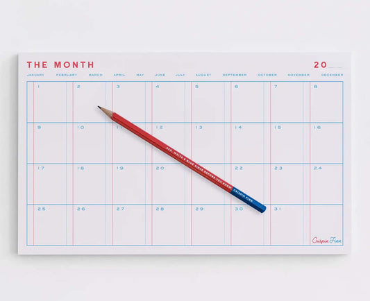 The Month Desk Pad with pencil