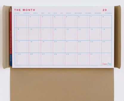 The Month Desk Pad with pencil