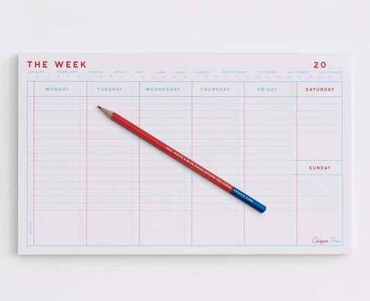 The Week Desk Pad with pencil