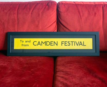 Camden Festival Framed Yellow Mini London Bus Blind