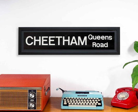 Cheetham Queens Road 1970s Framed Bus Blind